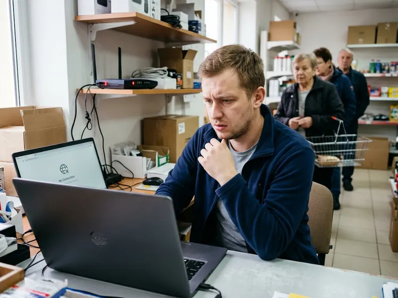 Філії, з'єднані кабелями, у темряві